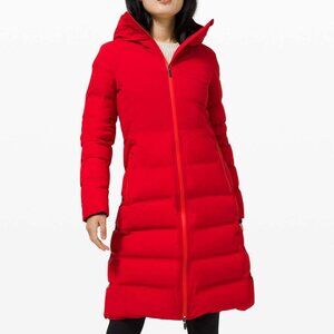 NWT Lululemon Sleet Street Long Jacket, Sz 4, DARK RED